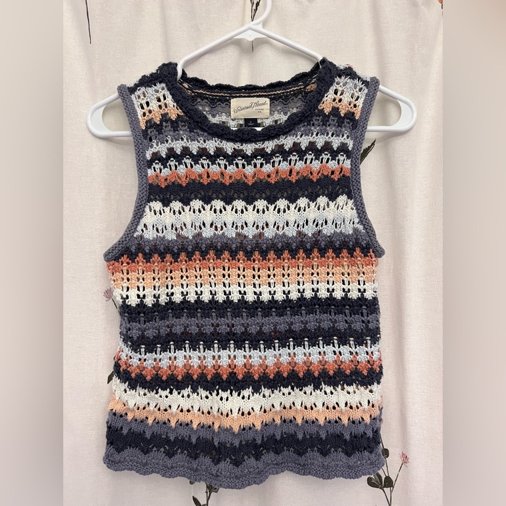 Universal Thread Multicolor Crochet Top